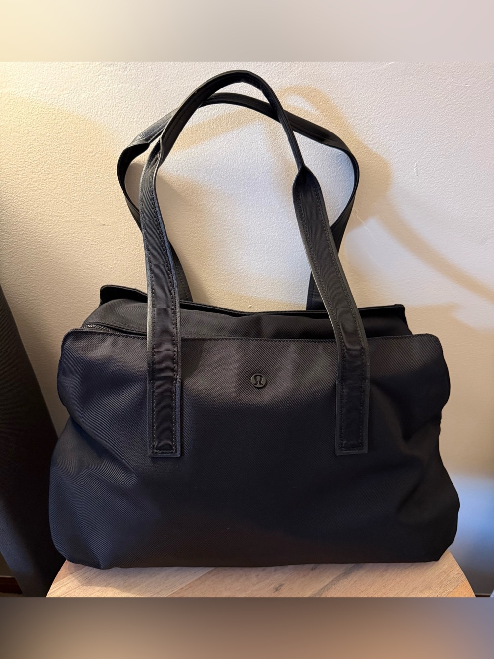 Lululemon Go Getter Black Tote Bag with Zipper Pocket